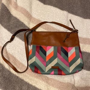NWOT Fossil Fiona Chevron Crossbody bag